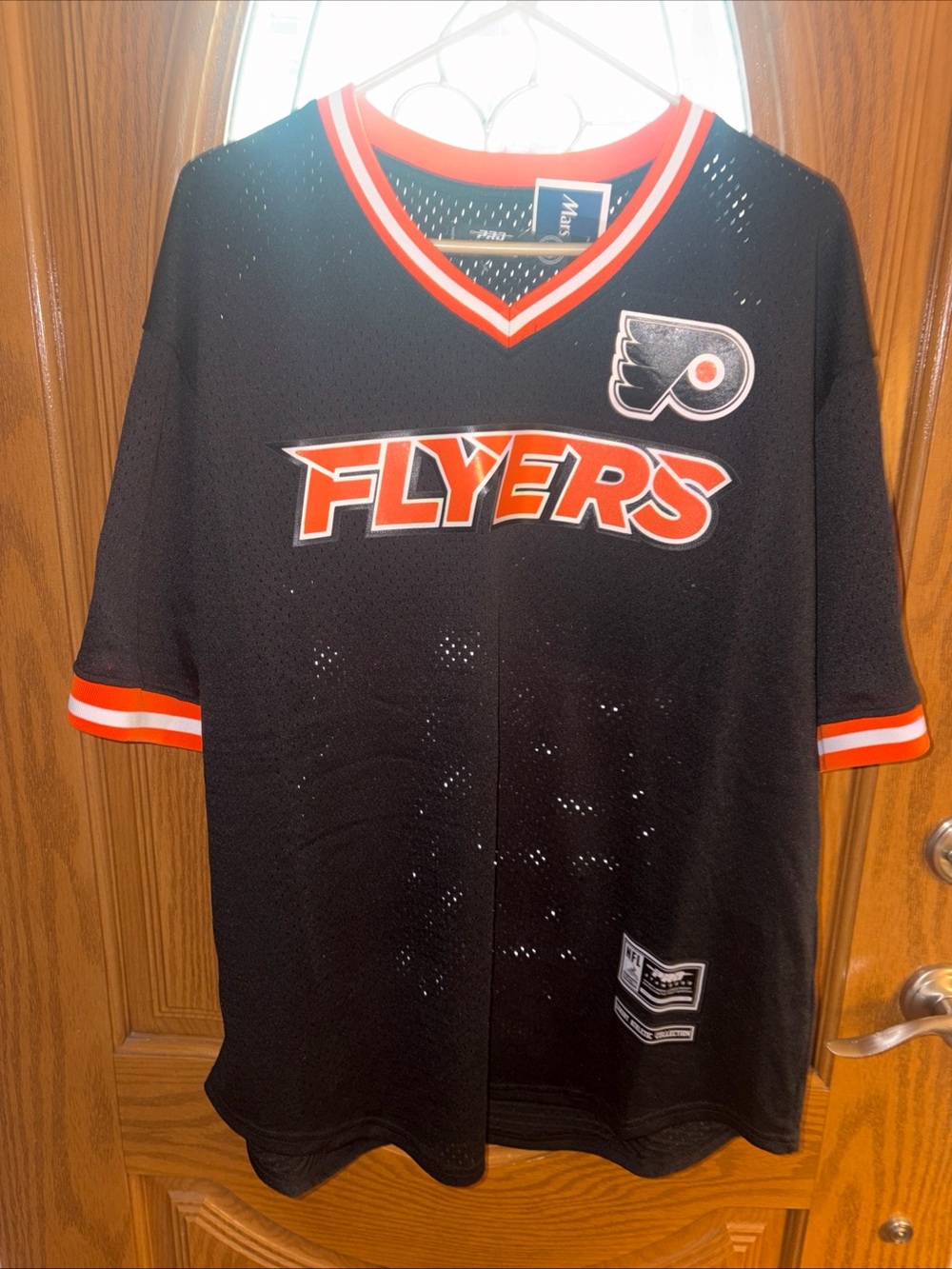 New Philadelphia Flyers Black& Orange Mesh Fan Short sleeve Jersey Size:XL